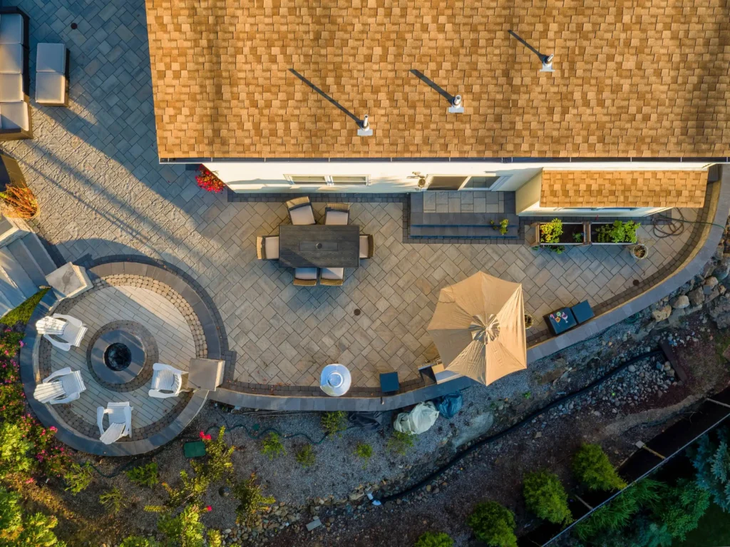 Dual patio with adjoining firepit feature-2