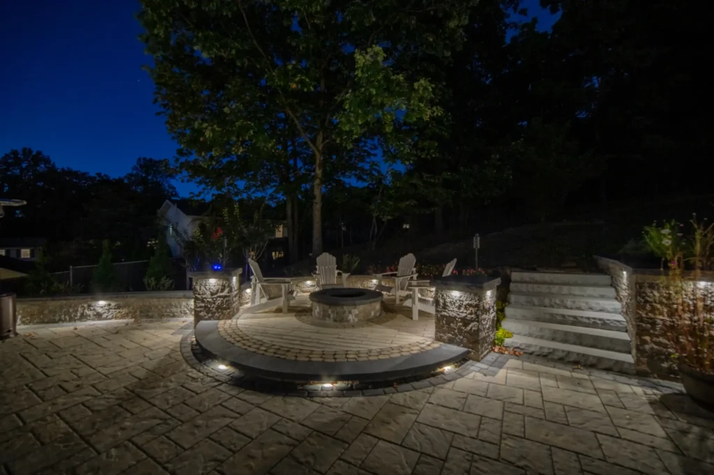 Dual patio with adjoining firepit feature-8